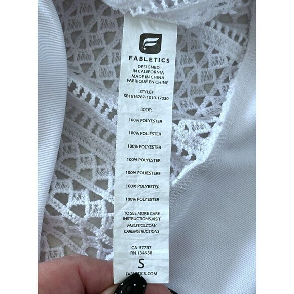 Fabletics Sophie White Tunic Open Knit Long Sleeve Cover Up Women's Sz S - Picture 7 of 10